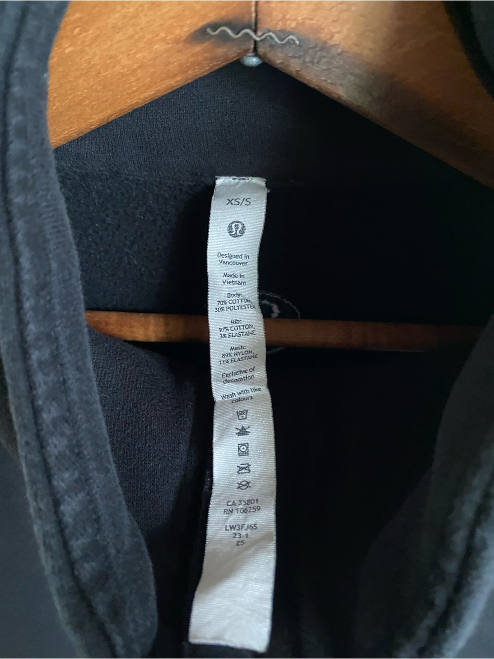 Lululemon Scuba Oversized Half-Zip Hoodie Black XS/S - Picture 3 of 8